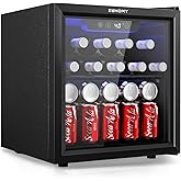 West Bend Beverage Cooler Refrigerator 15 Wine Bottle/60 Can Capacity, Glass Door, 17-Inch Wide Freestanding, Adjustable Thermostat Control, 1.6-Cu.Ft, Slate Blue on Fridge.com