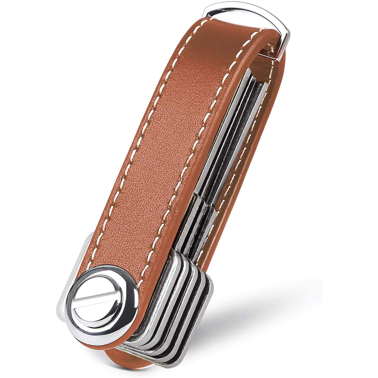 flintronic Key Organizer | Keychain Genuine Leather | Pocket Smart Key Holder with Gift Boxed Stylish, Functional & Practical (Holds 7-9 Multiple Keys) - Brown