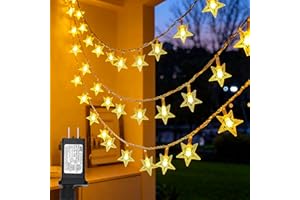 Twinkle Star 100 LED Star String Lights, 33FT Plug in Fairy String Lights Waterproof, Extendable for Indoor, Outdoor, Wedding Party, Christmas Tree, New Year, Ramadan, Garden Decoration, Warm White