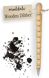 Muldale Garden Dibber Tool Beechwood Steel Seed Planter 20cm Planting Bulb Hole view 1