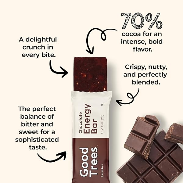 GOOD TREES CHOCOLATE ENERGY BARS, GLUTEN-FREE SNACK 16 COUNT