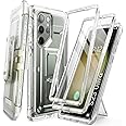 SUPCASE for Samsung Galaxy S23 Ultra Case with Stand, [Unicorn Beetle Pro] [2 Front Frames] [Built-in Screen Protector & Belt-Clip] Military-Grade Protection Phone Case for Galaxy S23 Ultra, Clear