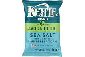 Kettle Brand Made with Avocado Oil Sea Salt Pink Peppercorn Chips, 6 Oz Bag