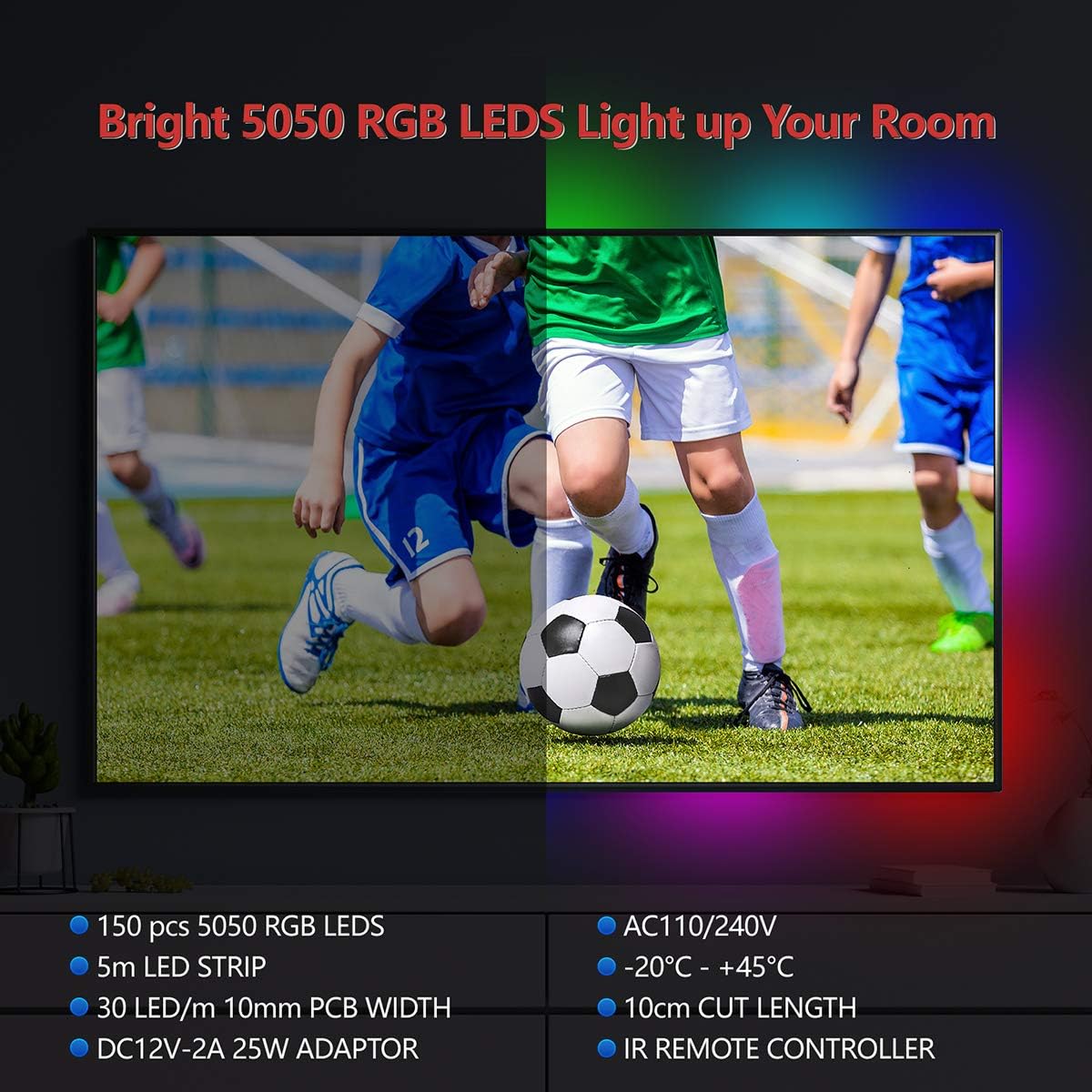 TEKLED® LED Strip Lights, Multi-color, 150 LED 5M - Image 4