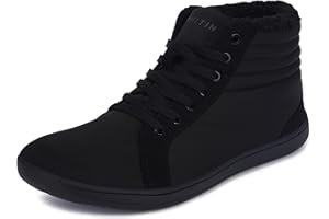 WHITIN Men's Wide Winter Barefoot Shoes | Hi-top Minimalist Sneakers | Zero Drop Sole | Optimal Warmth & Protection