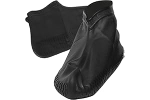Hemobllo Waterproof Silicone Shoe Covers 2pcs Reusable Non-Slip Overshoes for Men and Women Outdoor Rain Black