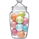 Amazing Abby - Eleanor - Plastic Bathroom Canister (60 oz), Acrylic Apothecary Jar for Vanity, BPA-Free and Shatter-Proof, Great for Bath Sponges and Shower Balls (NOT Glass)