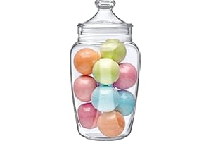 Amazing Abby - Eleanor - Acrylic Bathroom Canister (60 oz), Plastic Apothecary Jar for Vanity, BPA-Free and Shatter-Proof, Great for Bath Sponges, Shower Balls, Loofah Pads, and More