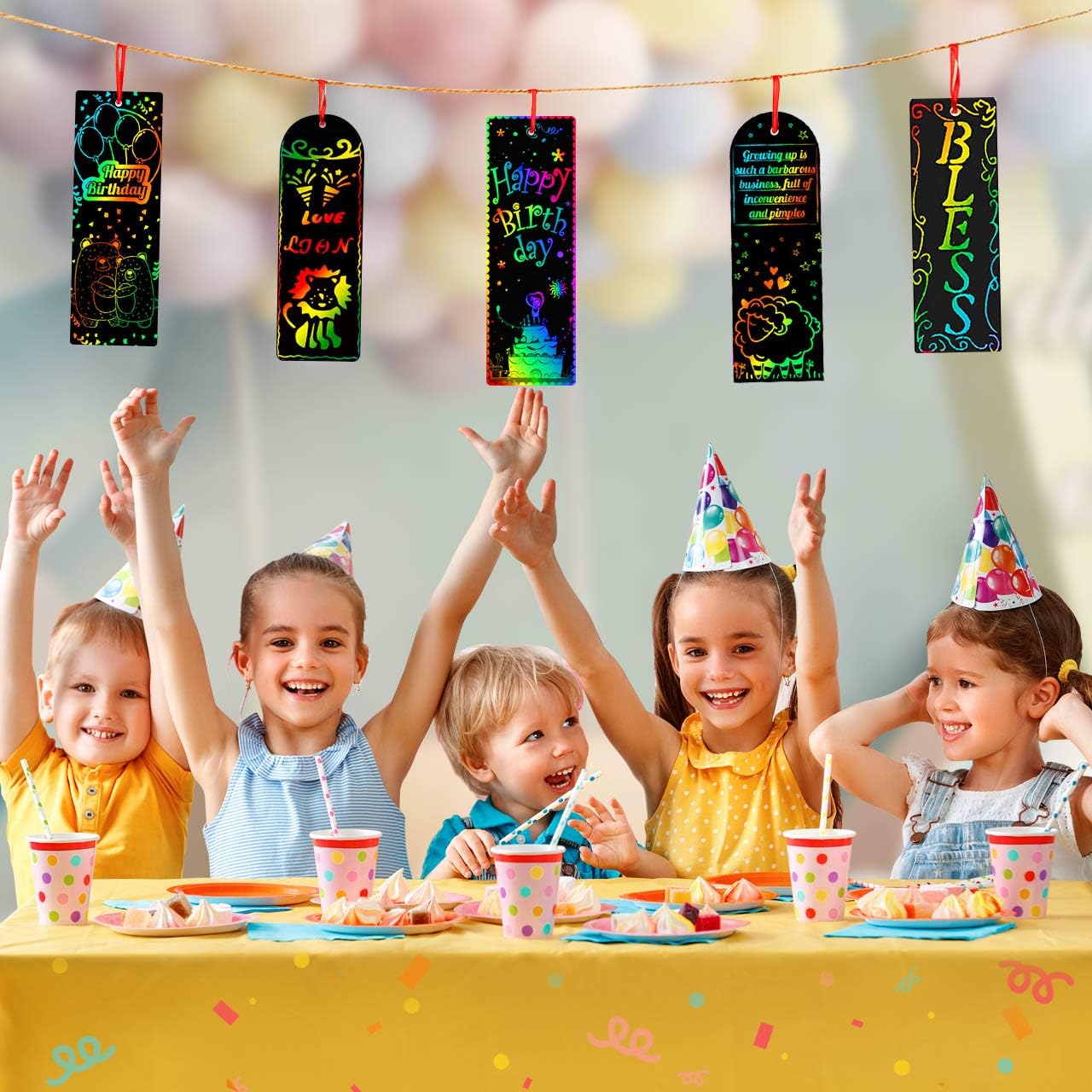 ZMLM Scratch Paper Art Bookmarks Kids: 36 Set 2 Style Magic Rainbow DIY Bookmark Art Craft Paper Bookmark Gift Tag Party Favor Pack Activity Bulk Making Kit for Boys Girls Birthday Game: Toys & Games