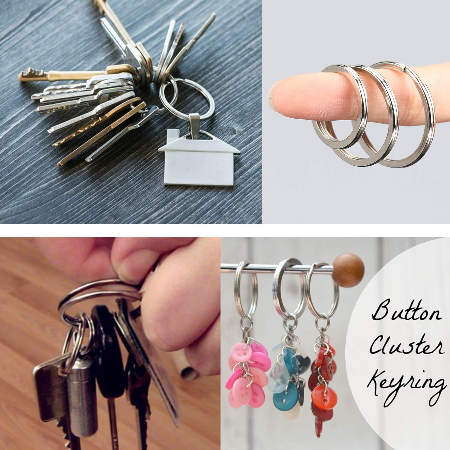 Key Rings-Round Flat Key Chain Rings Metal Split Ring for Home Car Heavy Duty Keys Organization DIY Attachment, 30 Pieces (Silver) at  Men’s Clothing store