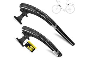 ENLEE 2pcs Bike Fender Set - Reflective Road/Gravel Bike Fenders, Lightweight Front and Rear Bike Mud Guard, Height-Adjustable Black Bicycle Fender, Suitable for Bikes Tires: 700 X 25C~40C
