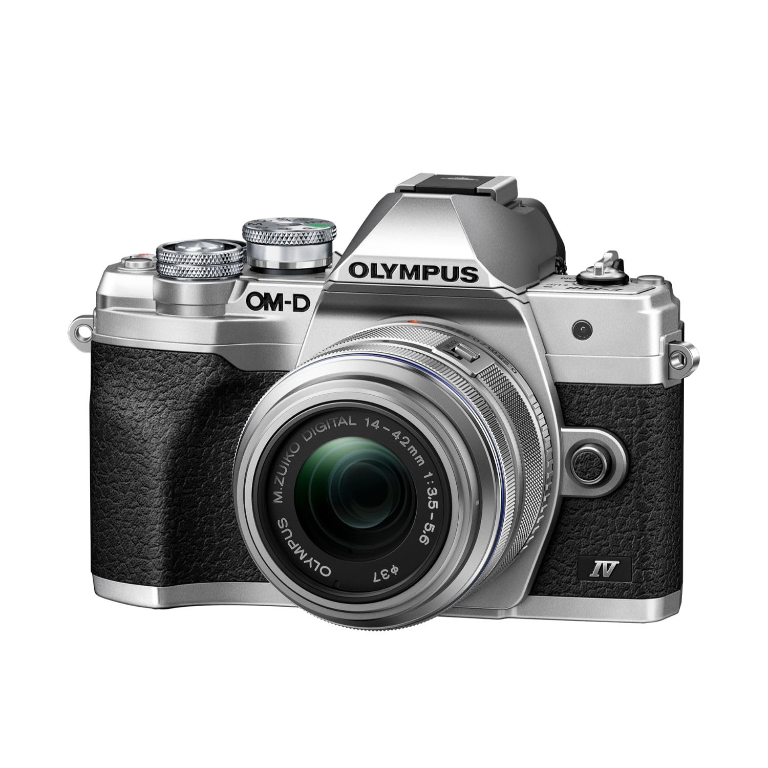 OM System OLYMPUS OM-D E-M10 Mark IV Silver Camera Body & Olympus M.Zuiko Digital 14-42mm F3.5-5.6 II R Lens Silver