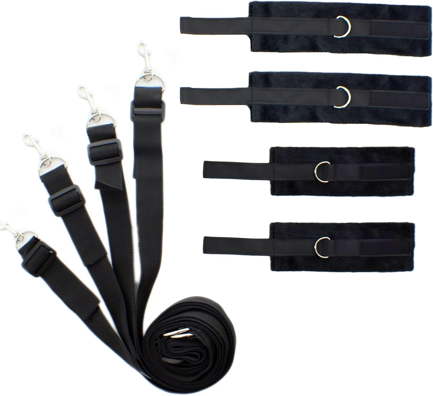 Amazon Com Rizzo S Fetish Bed Restraint System Kit Adjustable Under The Bed Fits Up To Cal King Size Mattress Medical Grade Velcro With Adjustable Soft And Comfortable Cuffs For Leg Ankles And Hand Wrist Sports