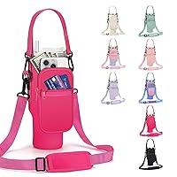 DLOCCOLD Water Bottle Carrier Bag with Phone Pocket for 40 oz Tumbler, Water Bottle Holder with Adjustable Shoulder & Handheld Strap, Carrier Sling Bag for Water Bottle Walking Camping Travelling