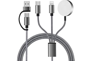 Upgraded 3 in 2 USB C Charger Cable for Apple Watch/iPhone/Airpods, Multi Fast Charger Compatible with iWatch Ultra/SE/10,9,8