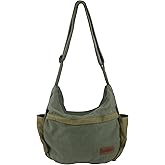 Large Canvas Messenger Bag with Multiple Pockets for Men and Women, Crossbody Shoulder Tote Hobo Laptop Bag