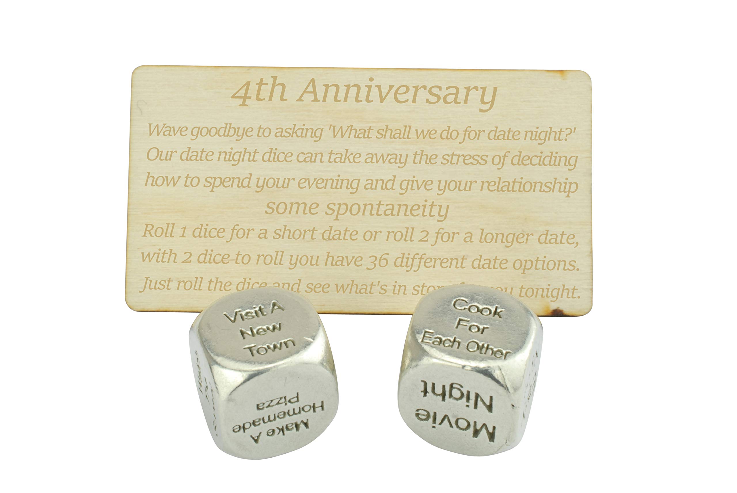 4 Year Anniversary Metal Date Dice - Create a Unique 4th Anniversary Date Idea