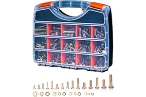 GHLTXKJ 700pcs Metric Bolt Assortment, M6 M8 M10 M12, Grade 8.8 Heavy Duty, Yellow Zinc Plated, 10-50mm Length, Bolts and Nuts Kit