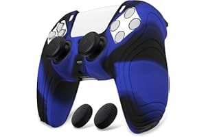 eXtremeRate PlayVital Samurai Edition Anti-Slip Controller Silicone Skin for ps5, Ergonomic Rubber Protective Case for ps5 Co