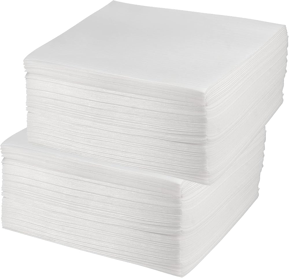 HEIHAK 300pk Cushion Foam Wrap Sheets 12x12" White Polyethylene Packing