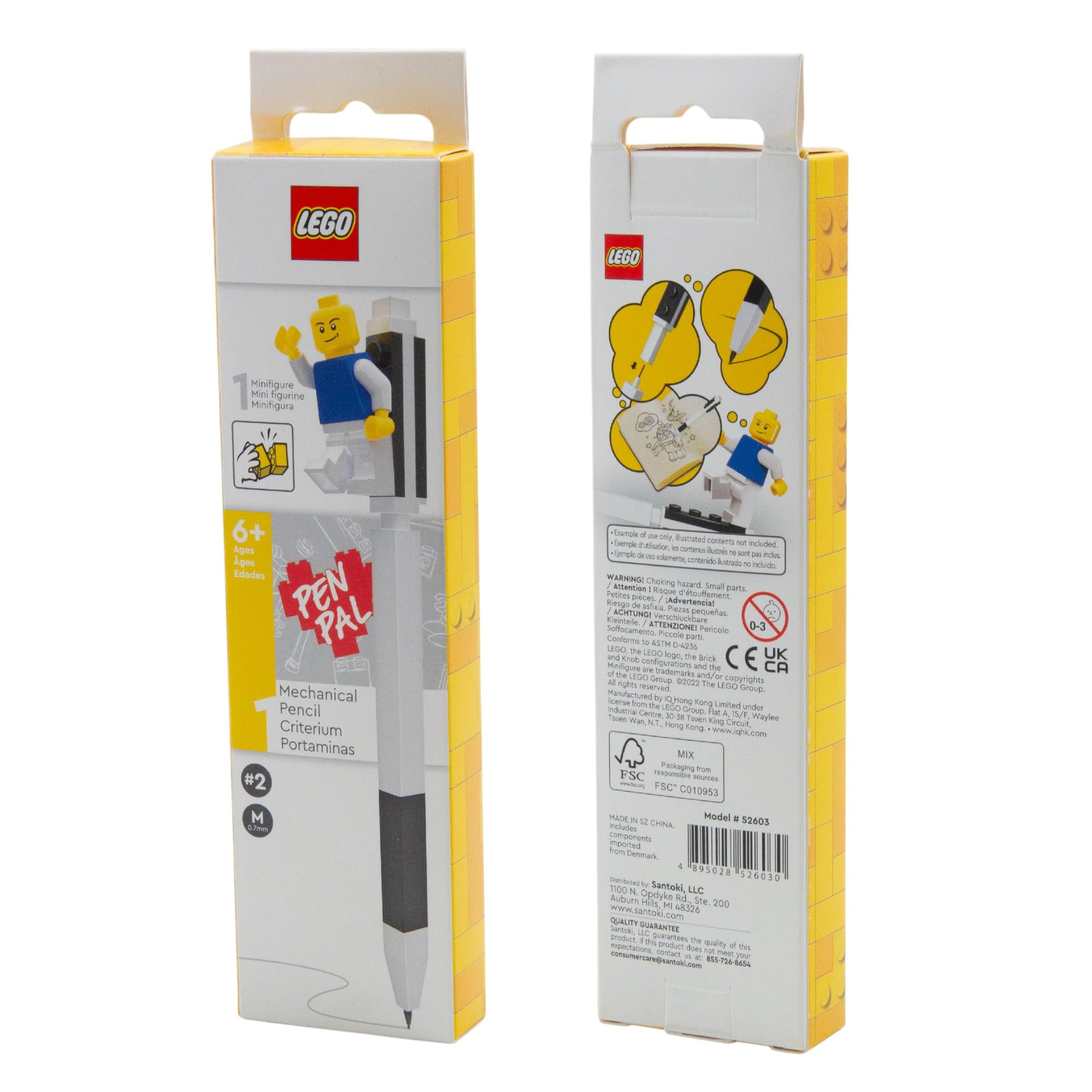 IQ LEGO Stationery Pen Pal - LEGO Mechanical Pencil and Classic Minifgure (Minifigure Colors May Vary)