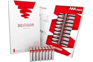 BEVIGOR AAA Lithium Batteries, 24Pack Lithium Iron Triple A Batteries, 1.5V 1100mAh Longer Lasting AAA Batteries for Flashlight, Toys, Remote Control, Non-Rechargeable
