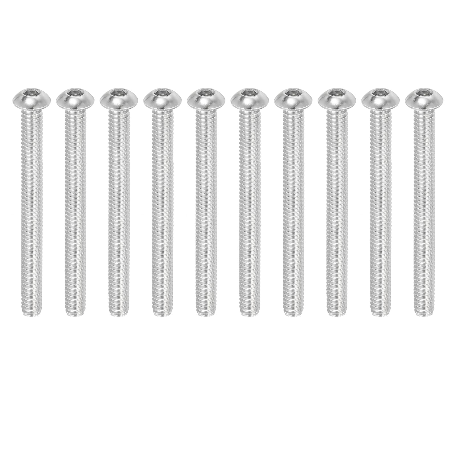 PATIKIL 1/4-20x3" Button Head Socket Cap Screws, 10 Pcs 304 Stainless Steel 18-8 Socket Cap Screw Bolts Allen Hex Drive Full Thread Fine Thread UNC