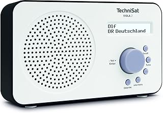 TechniSat VIOLA 2 tragbares DAB Radio (DAB+, UKW, Lautsprecher, Kopfhöreranschluss, zweizeiligem Display, Tastensteuerung, klein, 1 Watt RMS) weiß/schwarz