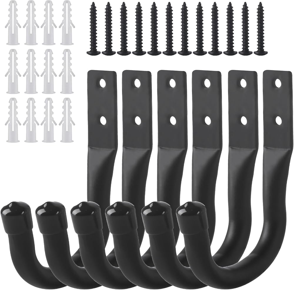 ALAHUGYEF 6Pcs Garage Ladder Hooks Heavy Duty Wall Hanger Brackets