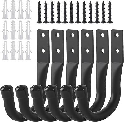 ALAHUGYEF 6Pcs Garage Ladder Hooks Heavy Duty Wall Hanger Brackets