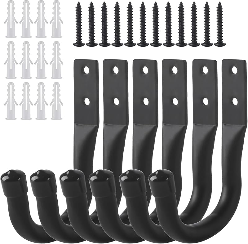 ALAHUGYEF 6Pcs Garage Ladder Hooks Heavy Duty Wall Hanger Brackets