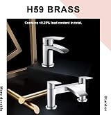 Hapilife Chrome Brass Waterfall Bath Tap & Basin Mixer Tap Set with Slotted Pop view 4