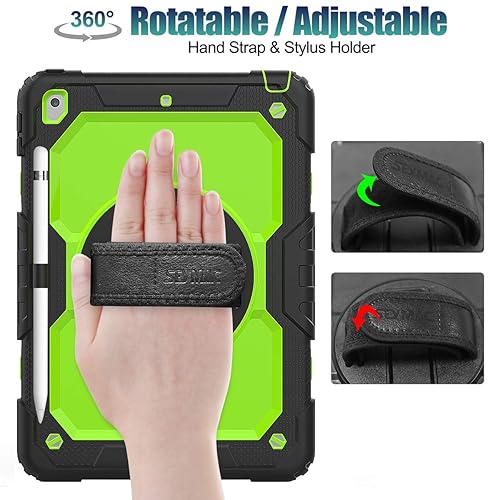 SEYMAC stock Case for iPad 9th/ 8th/ 7th Generation Shockproof with  Screen Protector, Pencil Holder [3