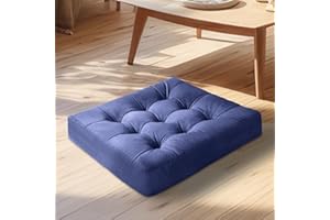 ROFIEJOX Floor Cushion, Cozy Velvet Fabric, Square Pillow Seat for Adults, Tufted Meditation Back Cushion for Indoor Living Room Bedroom Tatami, (20x20x4) Very Peri