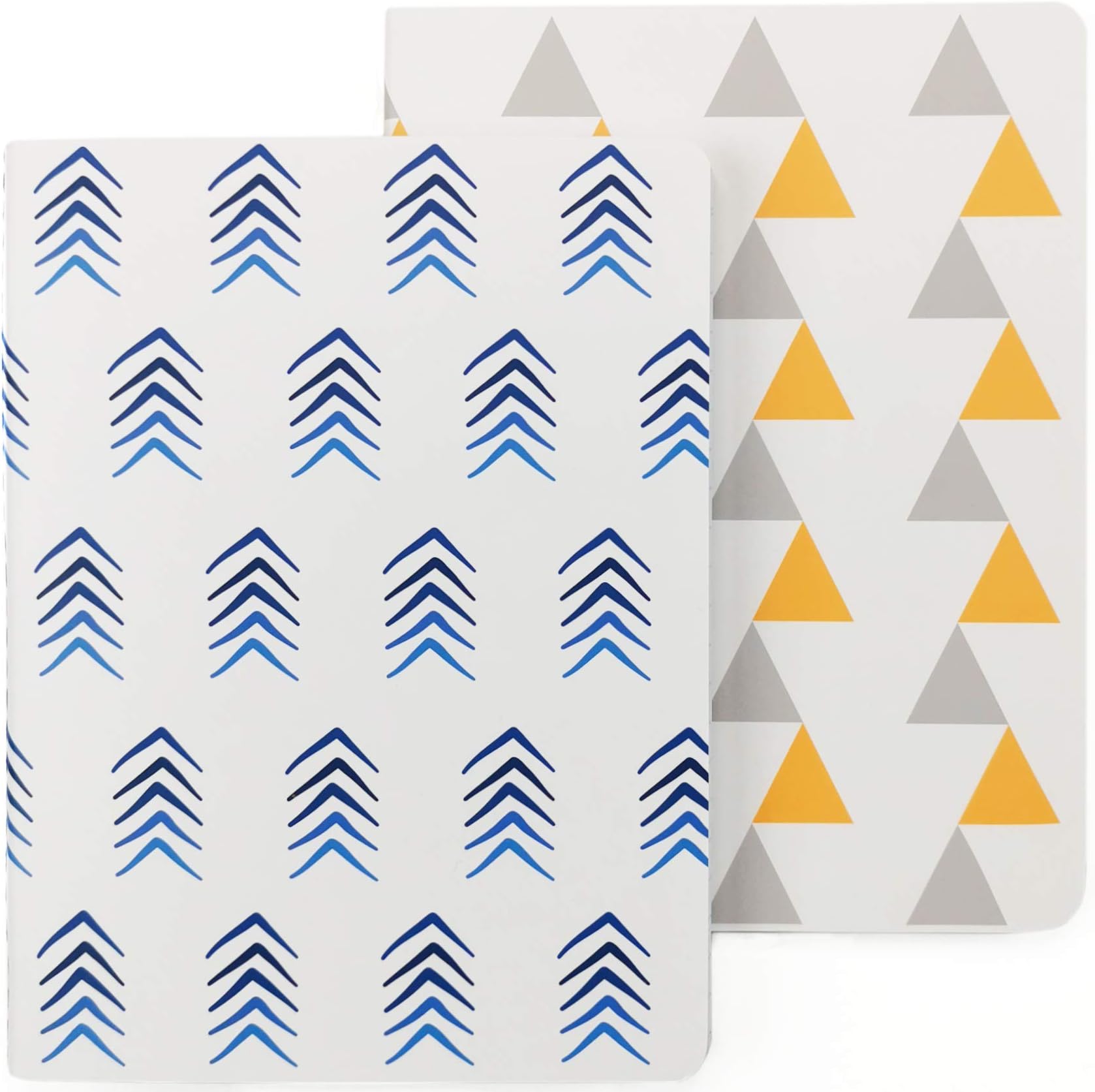 Tabitha Wilde Pack of 2 x Lined Notebooks Softcover Small Slim Cahier (Blue, White, Yellow, Grey)