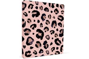 ZAXMEY 3 Ring Binder 1 Inch Ring, Fashion Design Binder for School, Home, Students, Women, Cute Custom Pattern with Hold Letter Size Interior Pockets,Leopard