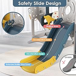 BIERUM 5 in 1 Toddler Slide and Swing Set, Kid