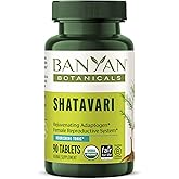 Banyan Botanicals Organic Shatavari Tablets &ndash; Rejuvenating Tonic for Feminine Vitality &amp; Reproductive Health &ndash; Cooling Adaptogen for Internal Balance &amp; Stress Support &ndash; 90 Tablets &ndash; USDA Organic
