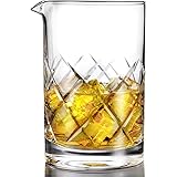 Professional Cocktail Mixing Glass - Thick Bottom Seamless Lead Free Crystal Mixing Glass 24oz (700ml)