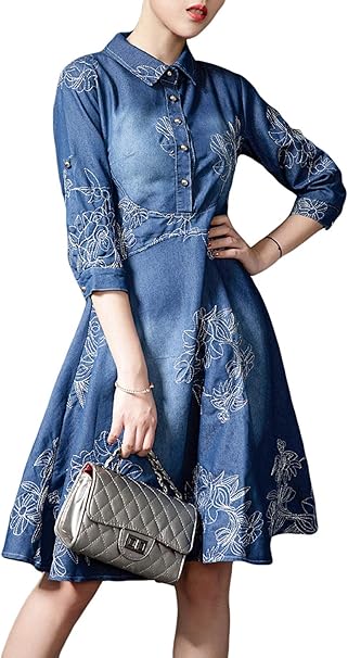 button up fit and flare dress