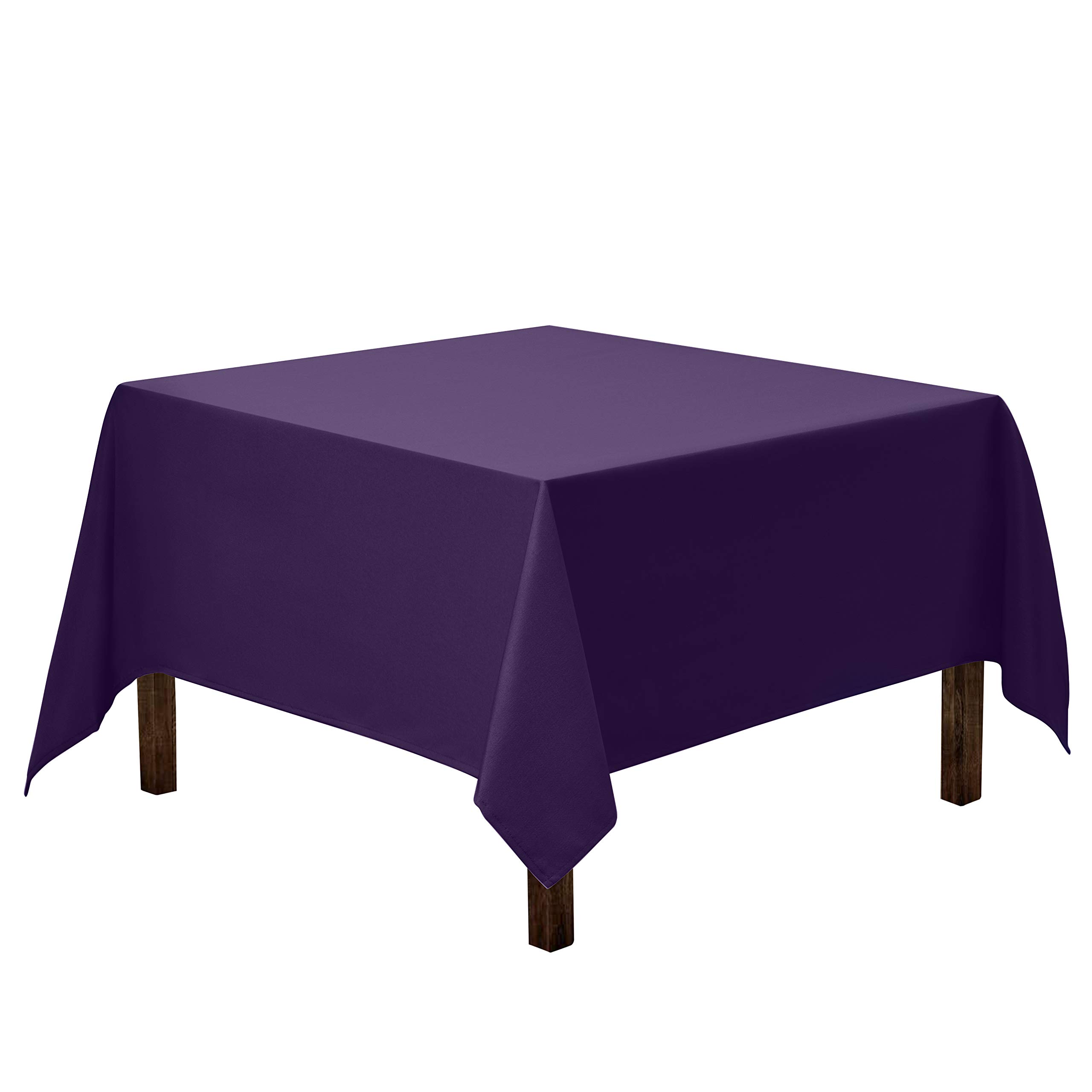 Gee Di Moda Square Tablecloth - 70 x 70 Inch Purple Table Cloth for Medium Square or Round Tables - Heavy Duty Washable Fabric - for Buffet Table, Holiday Party, Dinner, Wedding & Baby Shower