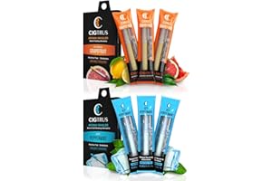 CIGTRUS Nicotine-Free Smoking Alternative Inhaler (6-Piece) Natural Habit Replacement - Tobacco-Free, Non-Electric Craving Relief - Quit Smoking & Vaping Aid (Peppermint & Citrus Grapefruit)
