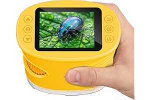 Temodu Kids Microscope 2.0" Screen 1000X Digital Microscope for Kids, Mini Pocket Handheld Microscopes for Children Birthday 