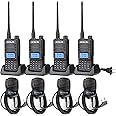 Retevis RT85 Walkie Talkie Long Range for Adults, Walkie Talkie with Mic, 2 Way Radio with LCD Display, 1400mAh Battery, Supporting Chirp, Suitable for Industry, Hotel, Security, Business(4 Pack)