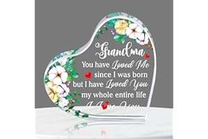 WhatSign Grandma Gifts from Grandkids - 4" x 4" Engraved Acrylic Plaque Gifts for Grandma from Granddaughter Grandson - Birthday Christmas Thanksgiving Gift Ideas