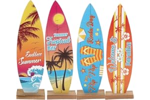 Hemobllo Wooden Surfboard Decoration Set, Nautical Surfboard Model, Miniature Beach Ornament for Home and Outdoor Summer Déco