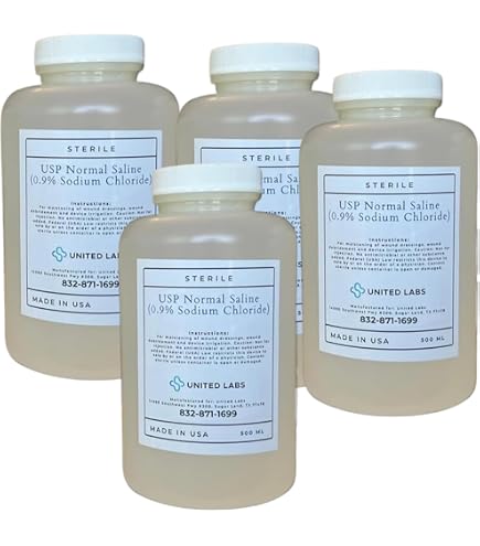 0.9% Normal Saline Solution – Sterile – Four Pack 4x500mL (2000mL Total) UFC Bio