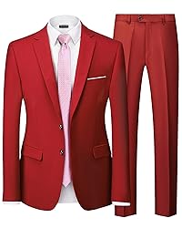 Hihawk Men's 2 Piece Slim Fit Suit with Stretch