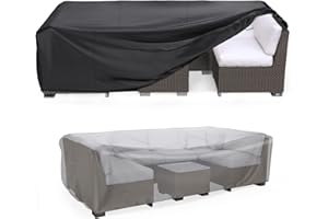 Mrrihand Patio Furniture Set Cover Waterproof, Outdoor Sectional Sofa Set Cover Heavy Duty 600D Table and Chair Set Cover 76" L×76" W×28" H