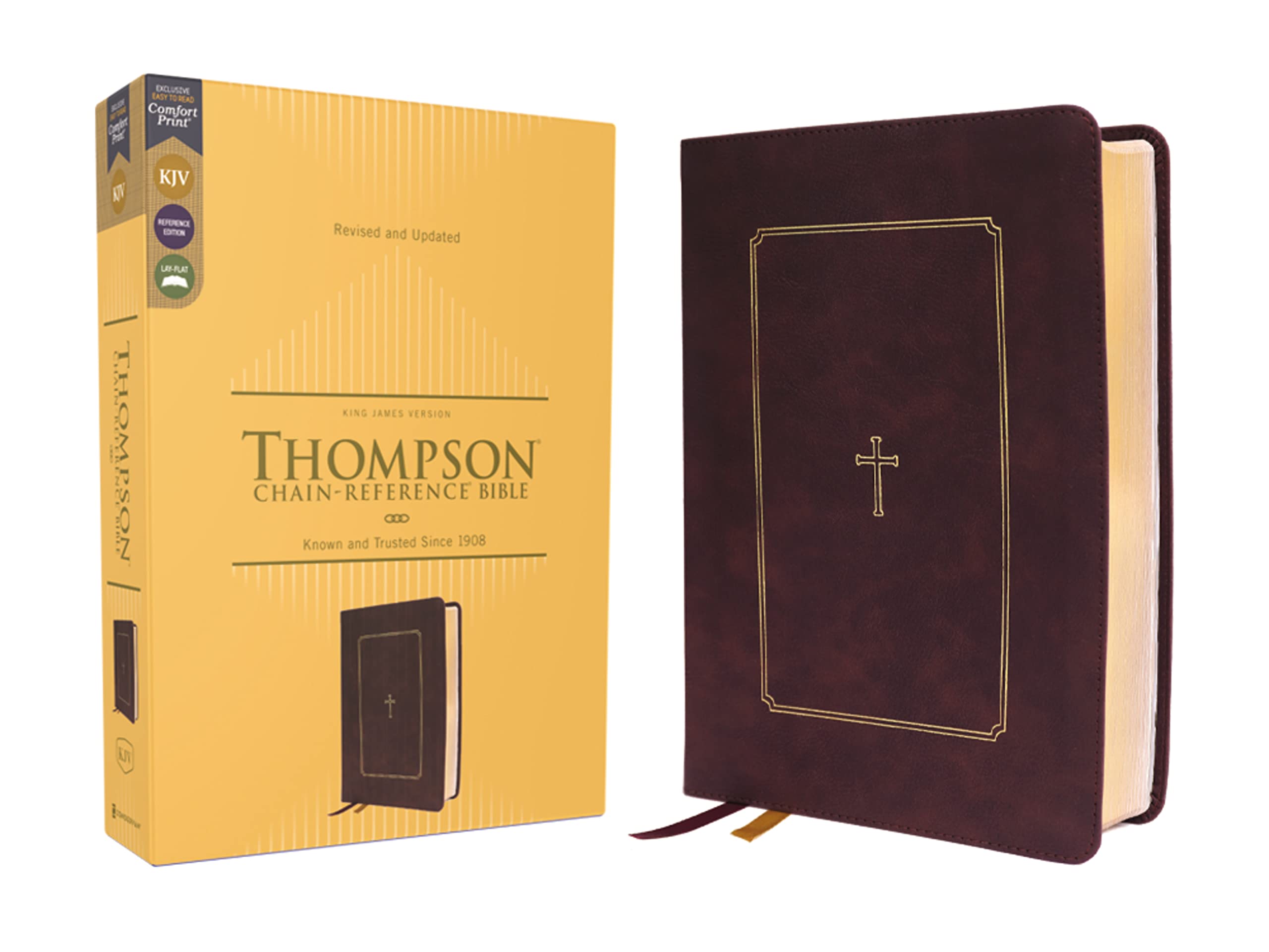KJV, Thompson Chain-Reference Bible, Leathersoft, Burgundy, Red Letter, Comfort Print KJV, Thompson Chain-Reference Bible, Leathersoft, Burgundy, Red Letter, Comfort Print Imitation Leather